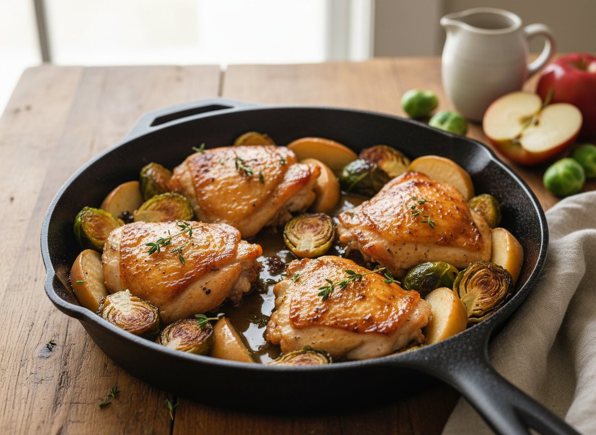 Apple Cider Chicken with Brussels Sprouts